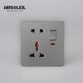 A80019 1 gang switch +versatilefive-hole socket w/neon