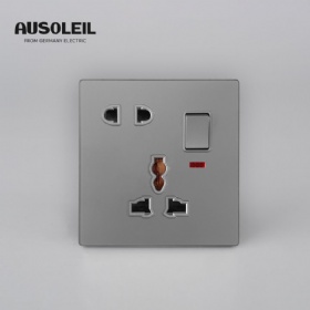 A80020 1 gang switch +versatilefive-hole socket w/neon