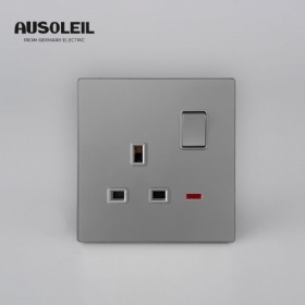 A80025 13A 1 gang switch +socket w/neon double pole